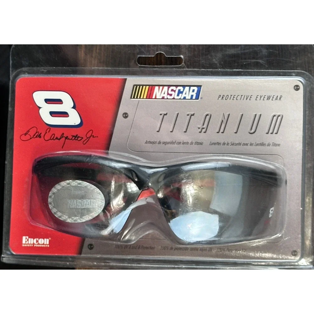 NASCAR‎ Dale Earnhardt Jr 8 Titanium Protective Safety Glasses Encon Black New